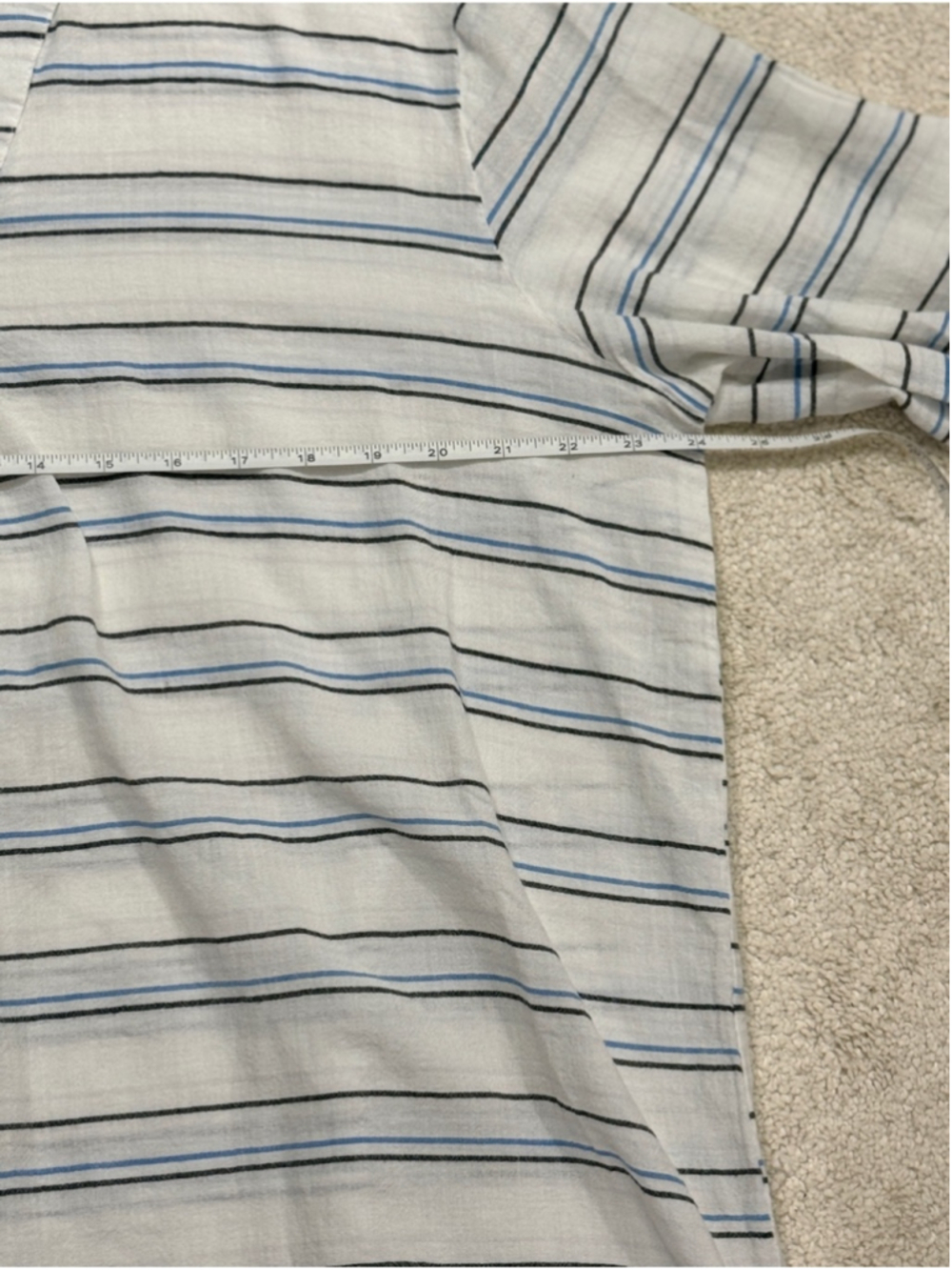 fresh produce Women’s White Tunic with Navy and Light Blue Stripes Size XL/XXL - Picture 5 of 9